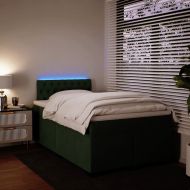 Боксспринг легло с матрак, тъмнозелено, 120x200 см, кадифе