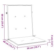 Възглавници за столове с ниска облегалка 2 бр нейви син плат