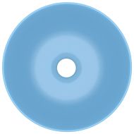 Керамична мивка за баня, светлосиня, кръгла
