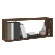 Стенни рафтове, 2 бр, Кафяв дъб, 60x15x23 см, инженерно дърво