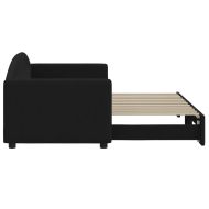 Канапе с изтеглящо разтегателно легло черно 80x200 см плат