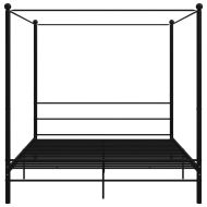Рамка за легло с балдахин, черна, метал, 180x200 cм