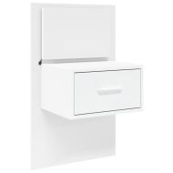 Нощно шкафче за стена с LED осветление, бяло