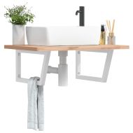 Рафтови скоби за мивка, 2 бр, бяла, трапецовидни, стомана