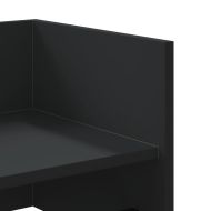 Стенен рафт, черен, 70,5x35x30,5 см, инженерно дърво