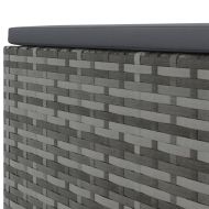 Градински комплект с възглавници, 8 части, полиратан, сив