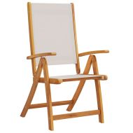 Сгъваеми столове 2 бр. Масивна акация и текстилен
