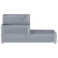 3-степенна повдигната леха, сива, 120x80 см, бор масив