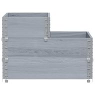 3-степенна повдигната леха, сива, 120x80 см, бор масив