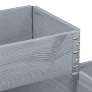 3-степенна повдигната леха, сива, 120x80 см, бор масив