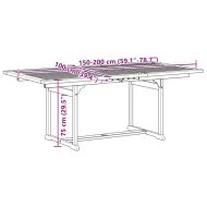 Градински трапезен комплект, 5 части, акация масив и textilene