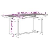 Градински трапезен комплект, 7 части, акация масив и textilene