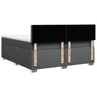 Боксспринг легло с матрак, тъмносиво, 200x200 см, плат