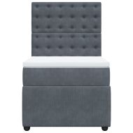 Боксспринг легло с матрак, тъмносиво, 80x200 см, кадифе