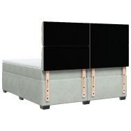 Боксспринг легло с матрак, светлосиво, 200x200 см, кадифе