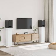 Стойки за тонколони 2 бр бели 30x30x95 см инженерно дърво