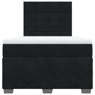 Боксспринг легло с матрак, черно, 120x190 см, кадифе