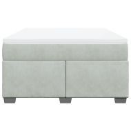 Боксспринг легло с матрак, светлосиво, 140x200 см, кадифе