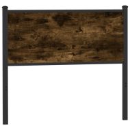 Резервна табла за легло, опушен дъб, 100 см, инженерно дърво и стомана