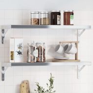 Скоби за рафт 4 бр 20x2,5x14 см сребрист неръждаема стомана