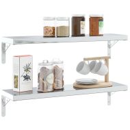 Скоби за рафт 4 бр 20x2,5x14 см сребрист неръждаема стомана