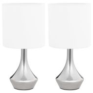 Настолни лампи, 2 бр, сензорен бутон, бели, E14