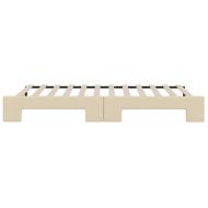 Канапе с изтеглящо разтегателно легло кремаво 80x200 см плат