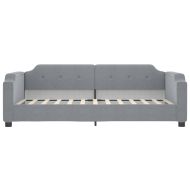 Канапе с изтеглящо легло и чекмеджета светлосиво 90x200 см плат