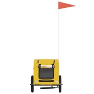 Ремарке за колело за любимци жълт Оксфорд плат и желязо