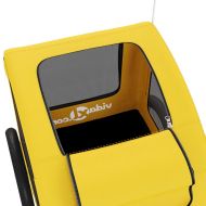 Ремарке за колело за любимци жълт Оксфорд плат и желязо