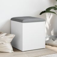 Пейка за съхранение, бяла, 42x42x45 см, инженерно дърво