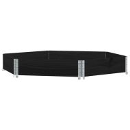 Повдигната леха, шестоъгълна, черна, 160x160 см, масивен бор