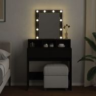 Тоалетка с LED, черна, 80x41x144,5 см