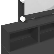 Тоалетка с LED, черна, 80x41x144,5 см