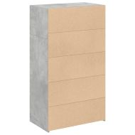 Висок шкаф, бетонно сив, 70x41x124 см, инженерно дърво
