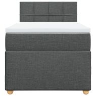 Боксспринг легло с матрак, тъмносиво, 100x200 см, плат