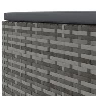 Градински лаундж комплект с възглавници 4 части сив полиратан