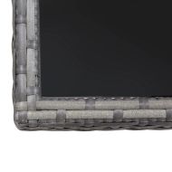 Градинска маса, сива, 80x80x74 см, полиратан