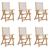 Сгъваеми градински столове, 6 бр, акация масив и textilene