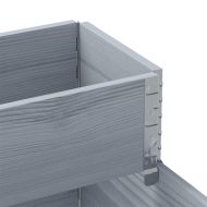 3-степенна повдигната леха, сива, 120x80 см, бор масив