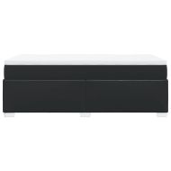 Боксспринг легло с матрак, черно, 90x200 см, изкуствена кожа