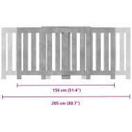 Капак за радиатор, бетонно сив, 205x21,5x83,5см инженерно дърво