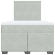 Боксспринг легло с матрак, светлосиво, 120x200 см, кадифе