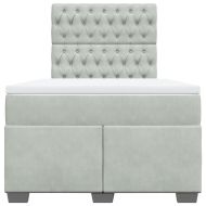 Боксспринг легло с матрак, светлосиво, 120x200 см, кадифе