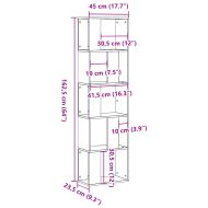 Библиотека 5 рафта кафяв дъб 45x23,5x162,5 см инженерно дърво
