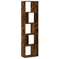 Библиотека 5 рафта опушен дъб 45x23,5x162,5 см инженерно дърво