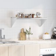 Стенен рафт, 100x45x31 см, сребрист, неръждаема стомана
