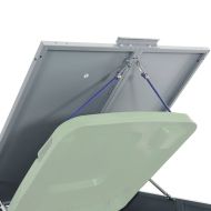 Навес за 3 коша на колела, сив, 207x79x117 см, стомана