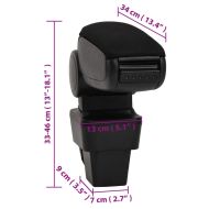 Подлакътник за кола черен 13x34x(33-46) см ABS