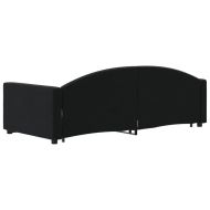 Канапе с изтеглящо разтегателно легло черно 90x200 см кадифе